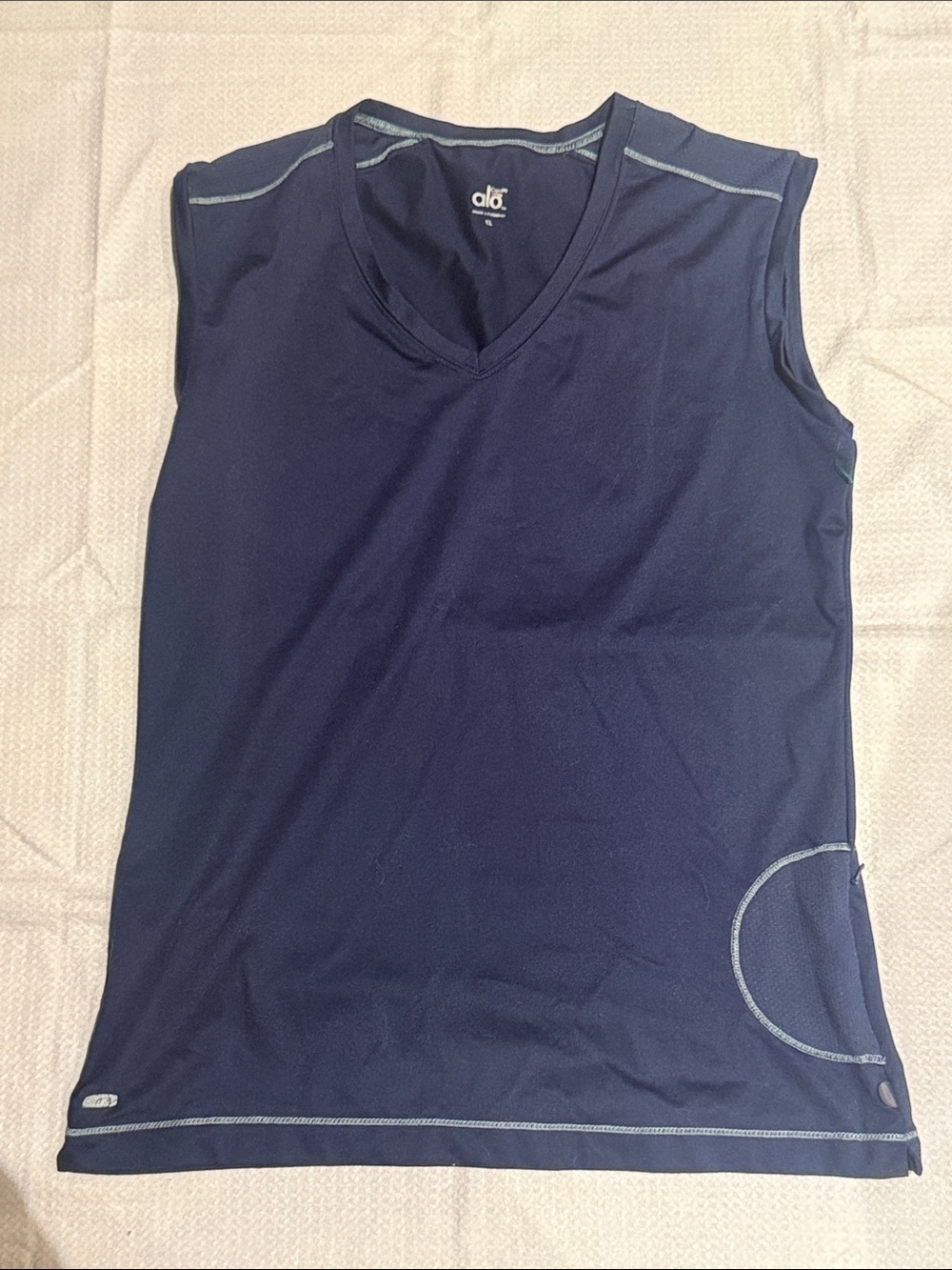 ALO Yoga Navy Blue V-Neck Performance Tank